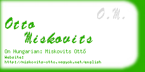 otto miskovits business card