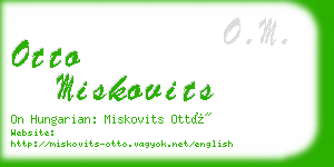 otto miskovits business card